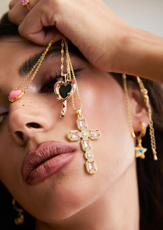 ミレル ゴールデンネックレス ピンク