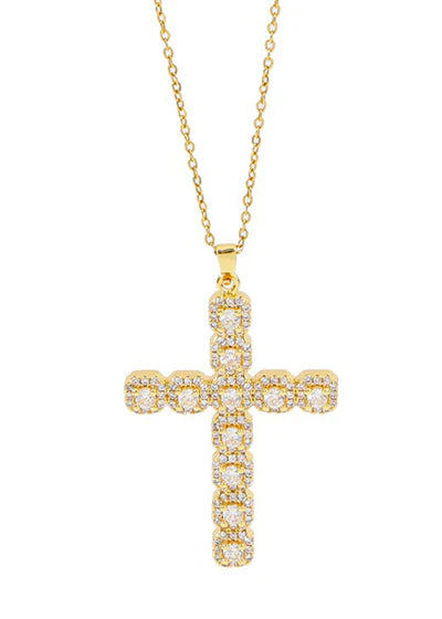 Scarlet Rose Gold Cross Necklace