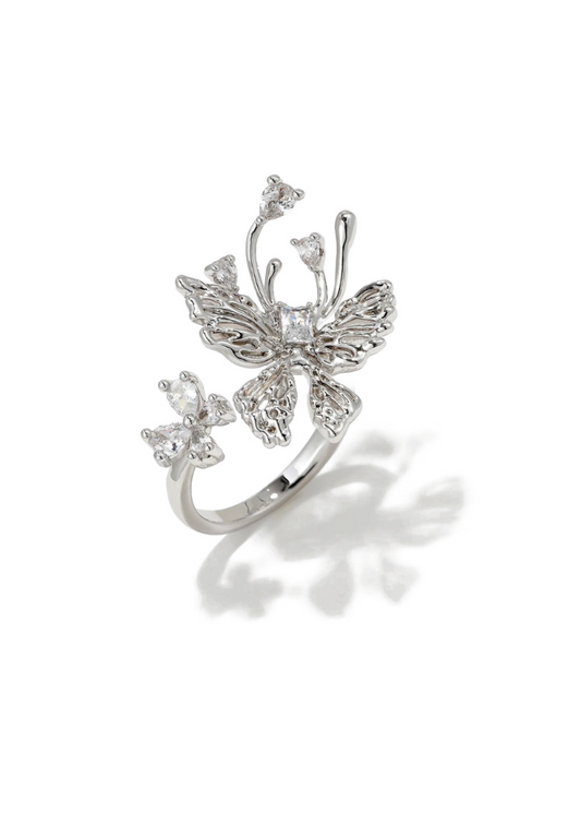 Zircon Butterfly Open Ring