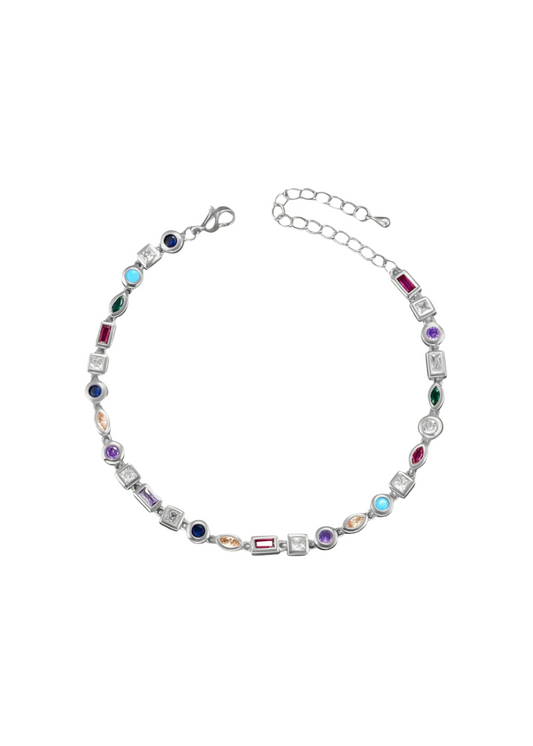 Multi Gemstone Chain Bracelet