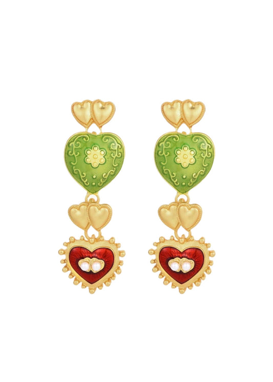 Coco Vintage Heart Earrings