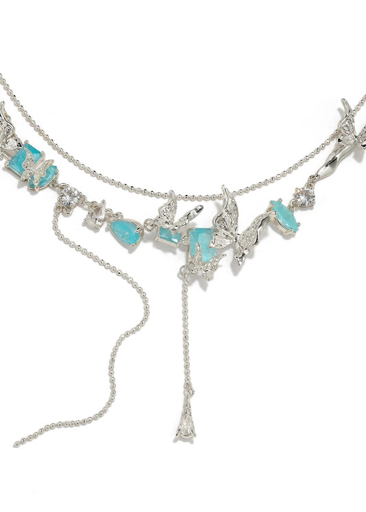 Lava Butterfly Double Layer Tassel Necklace