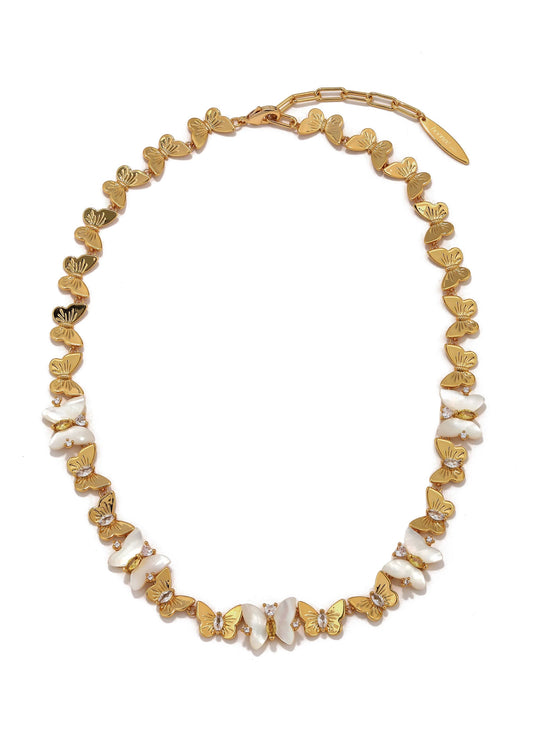 Shell Metal Butterfly Necklace