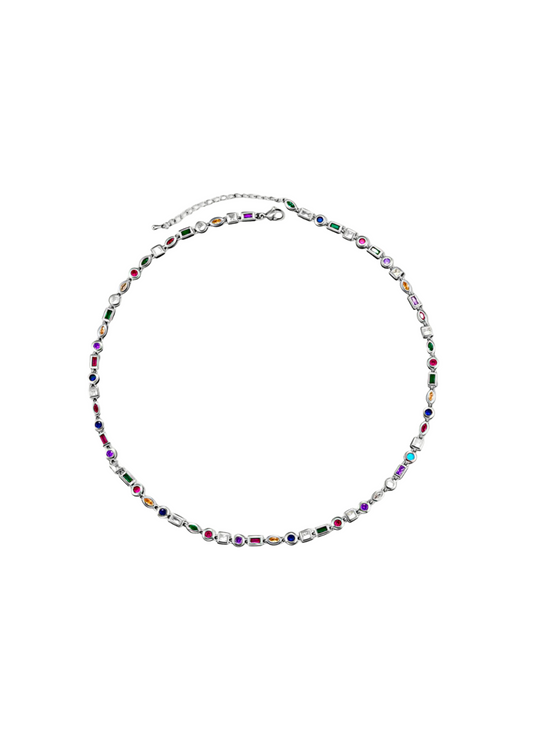 Multi Gemstone Chain Necklace