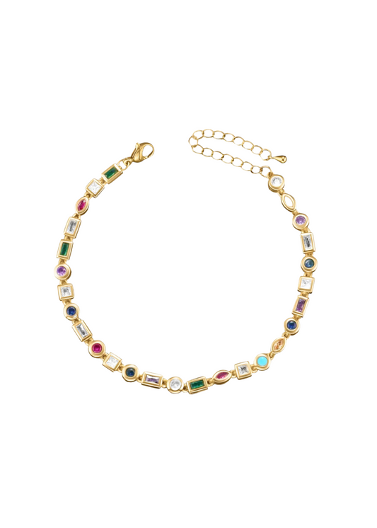 Multi Gemstone Chain Bracelet