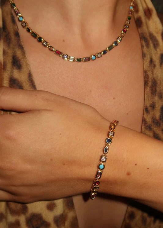 Multi Gemstone Chain Bracelet