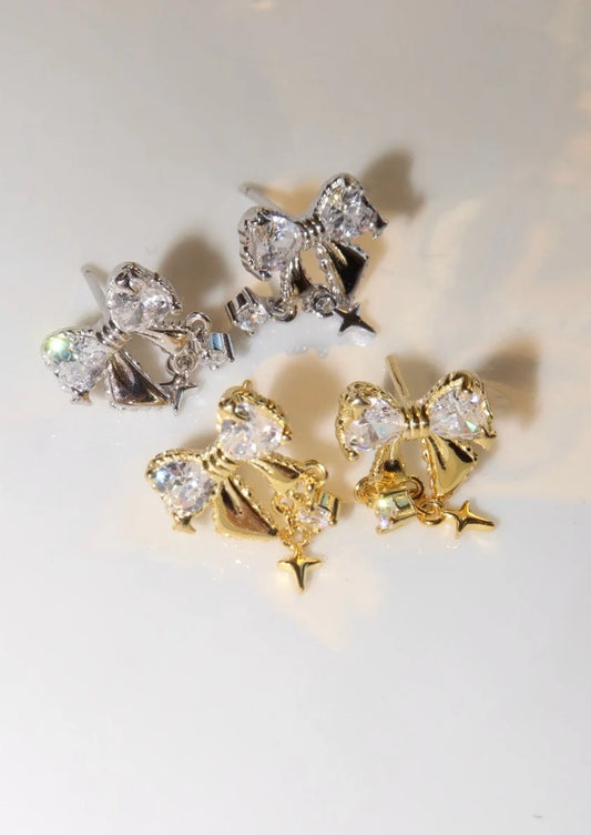 ビアンカ シルバー ボウ ピアス