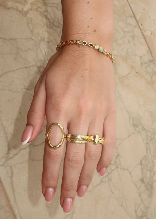 Multi Gemstone Chain Bracelet