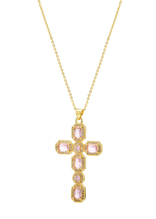 Myrelle Golden Necklace Pink