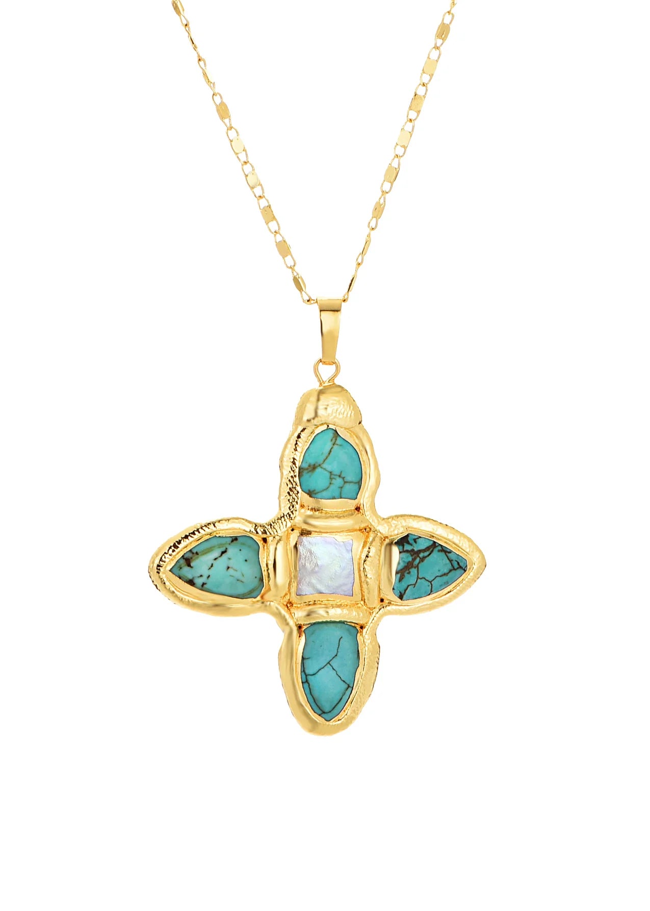 Celestial Stone Cross Necklace