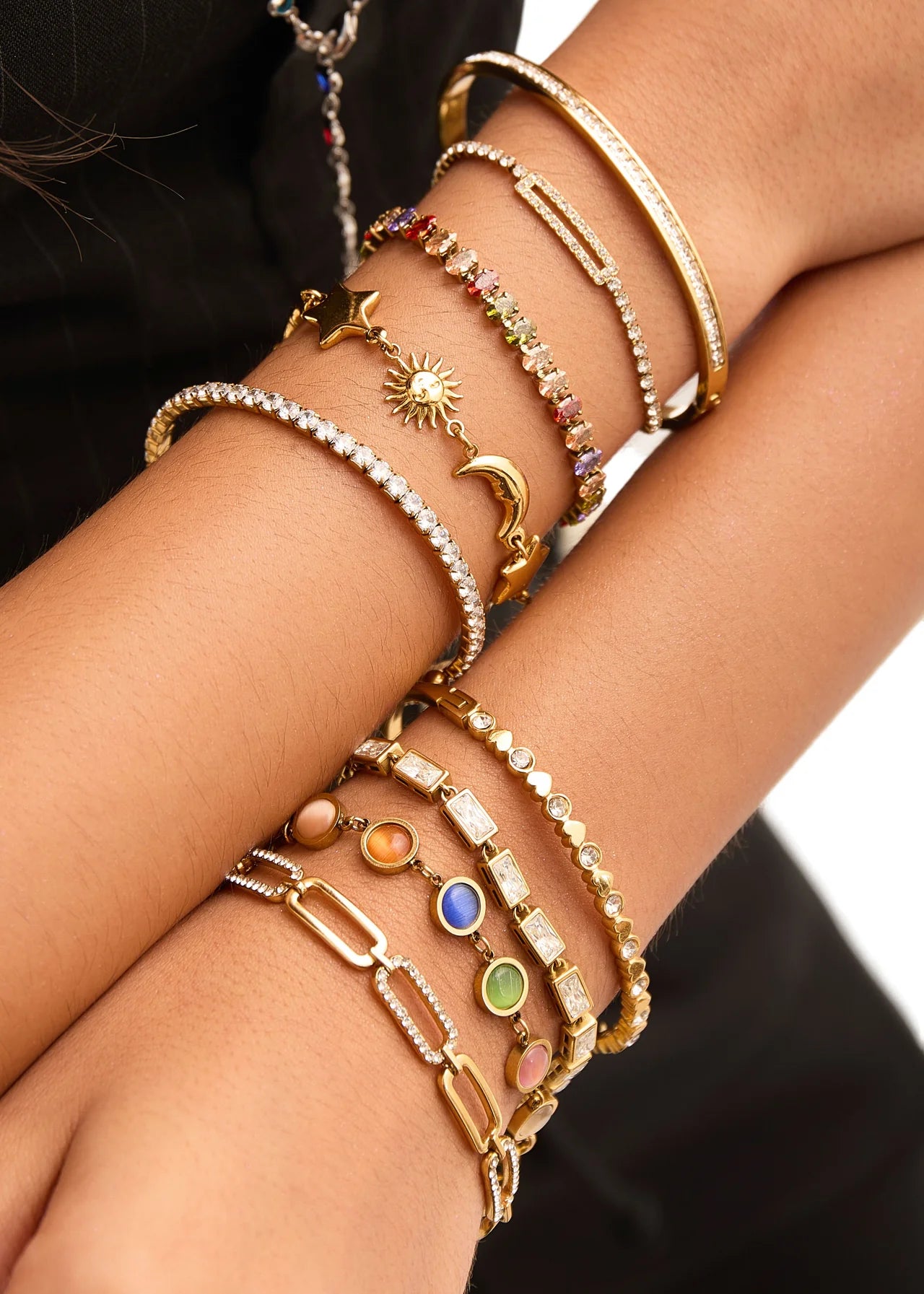 Nastya Colorful Golden Bracelet