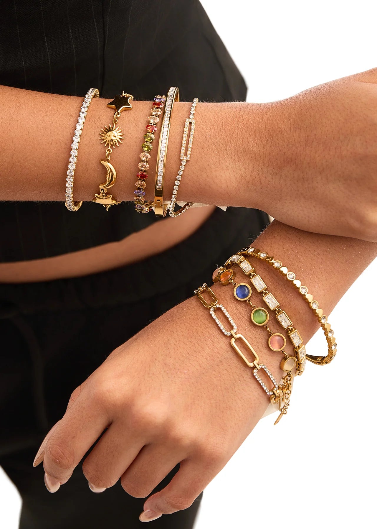 Nastya Colorful Golden Bracelet