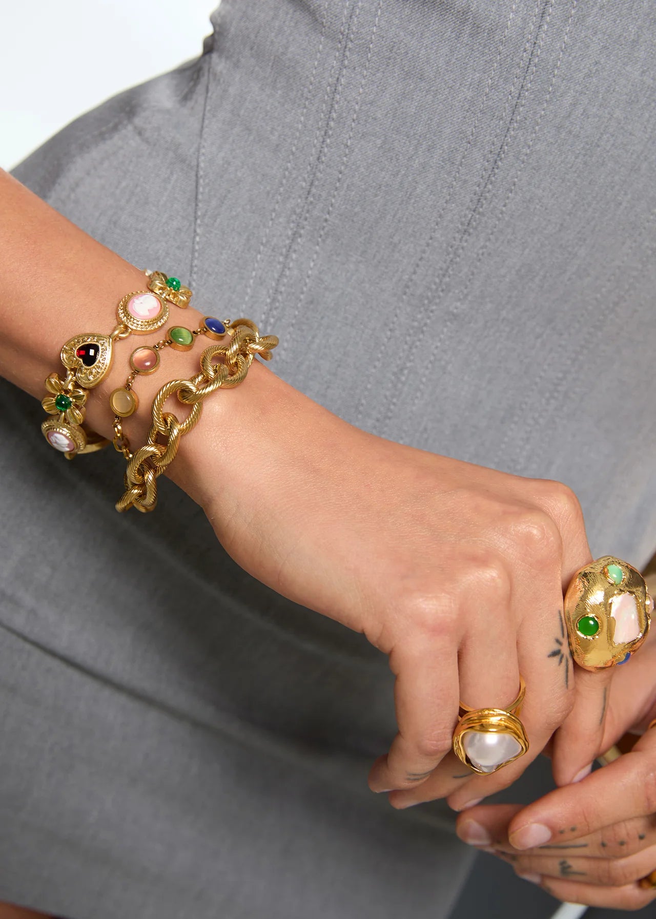 Nastya Colorful Golden Bracelet