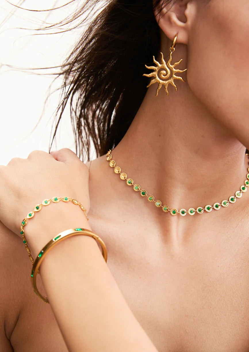 Green Jewel Gold Bracelet