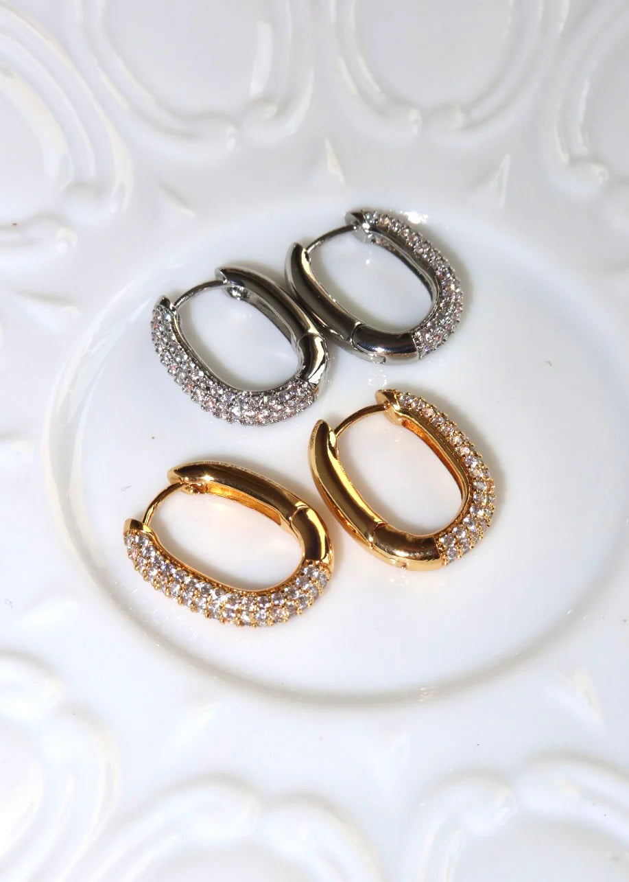 Diamond Huggie Hoop Earrings