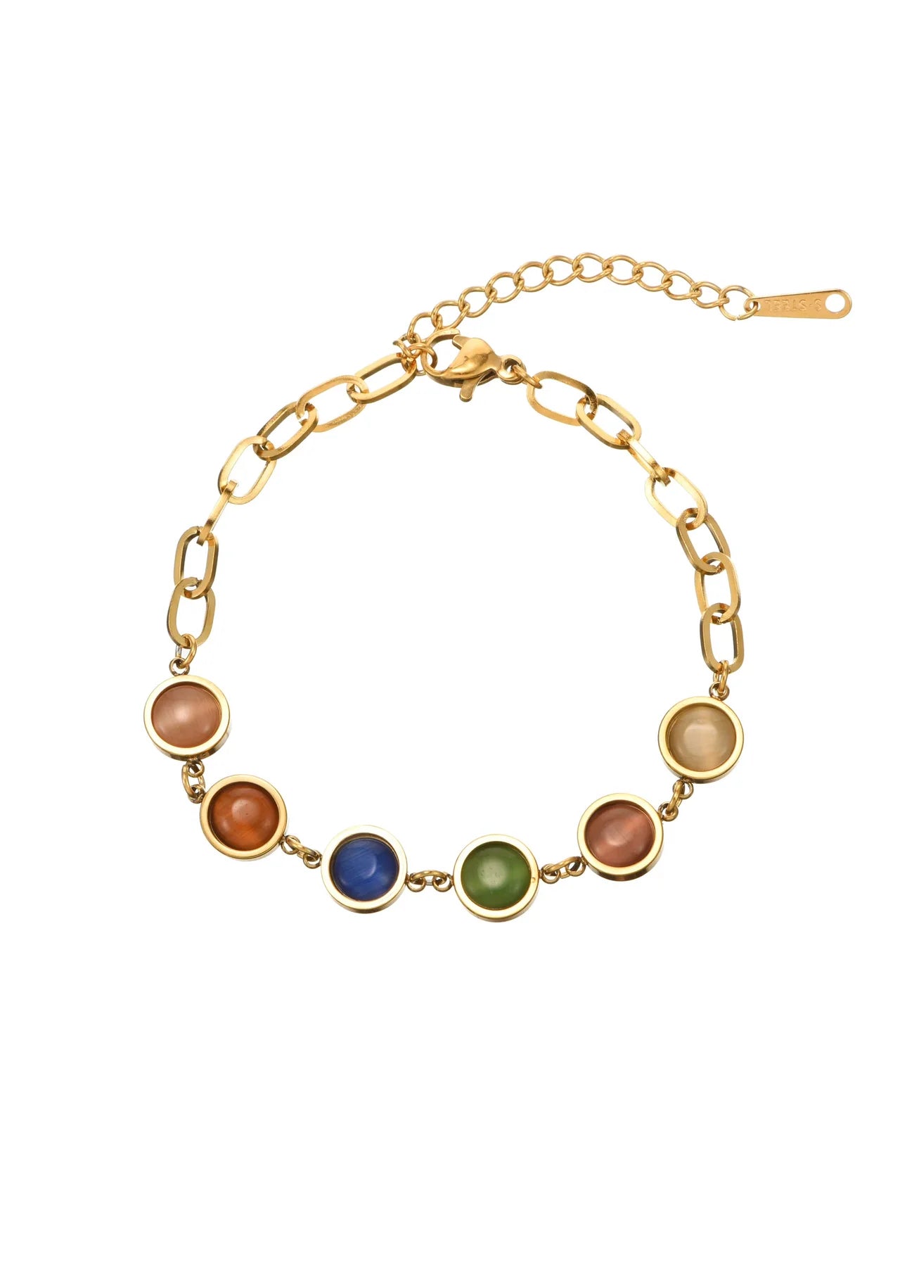 Nastya Colorful Golden Bracelet