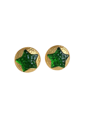 Calista Star Golden Earrings