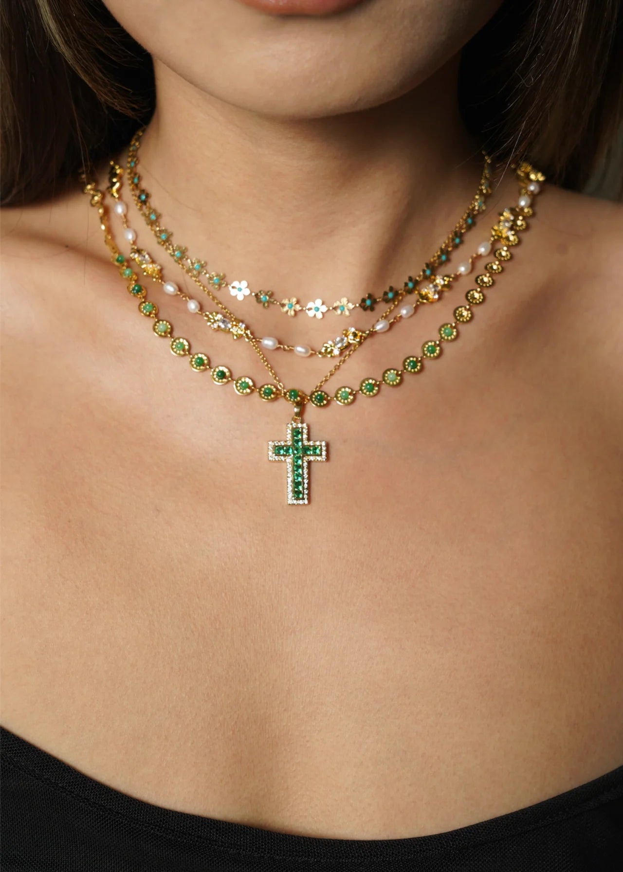 Blue Flowers Necklace