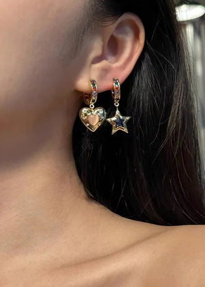 Heart and Star Earrings