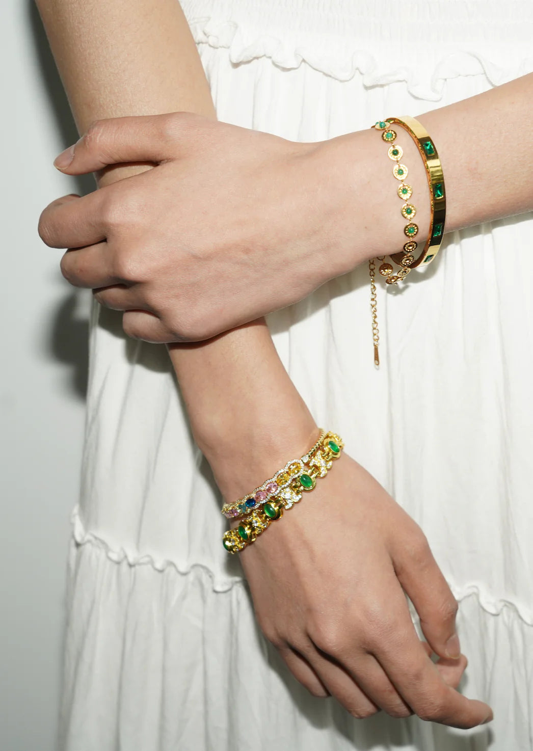 Green Jewel Gold Bracelet