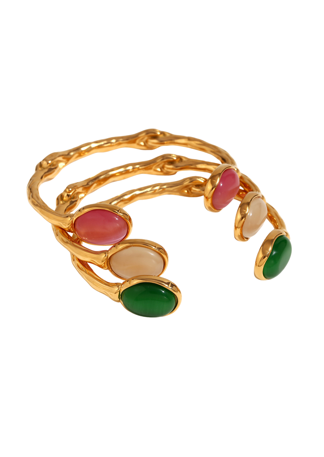 Bilateral Oval Stone Bracelet