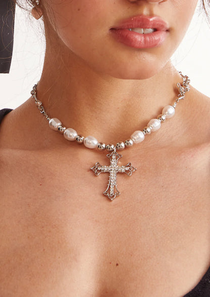 Pearl Cross Necklace