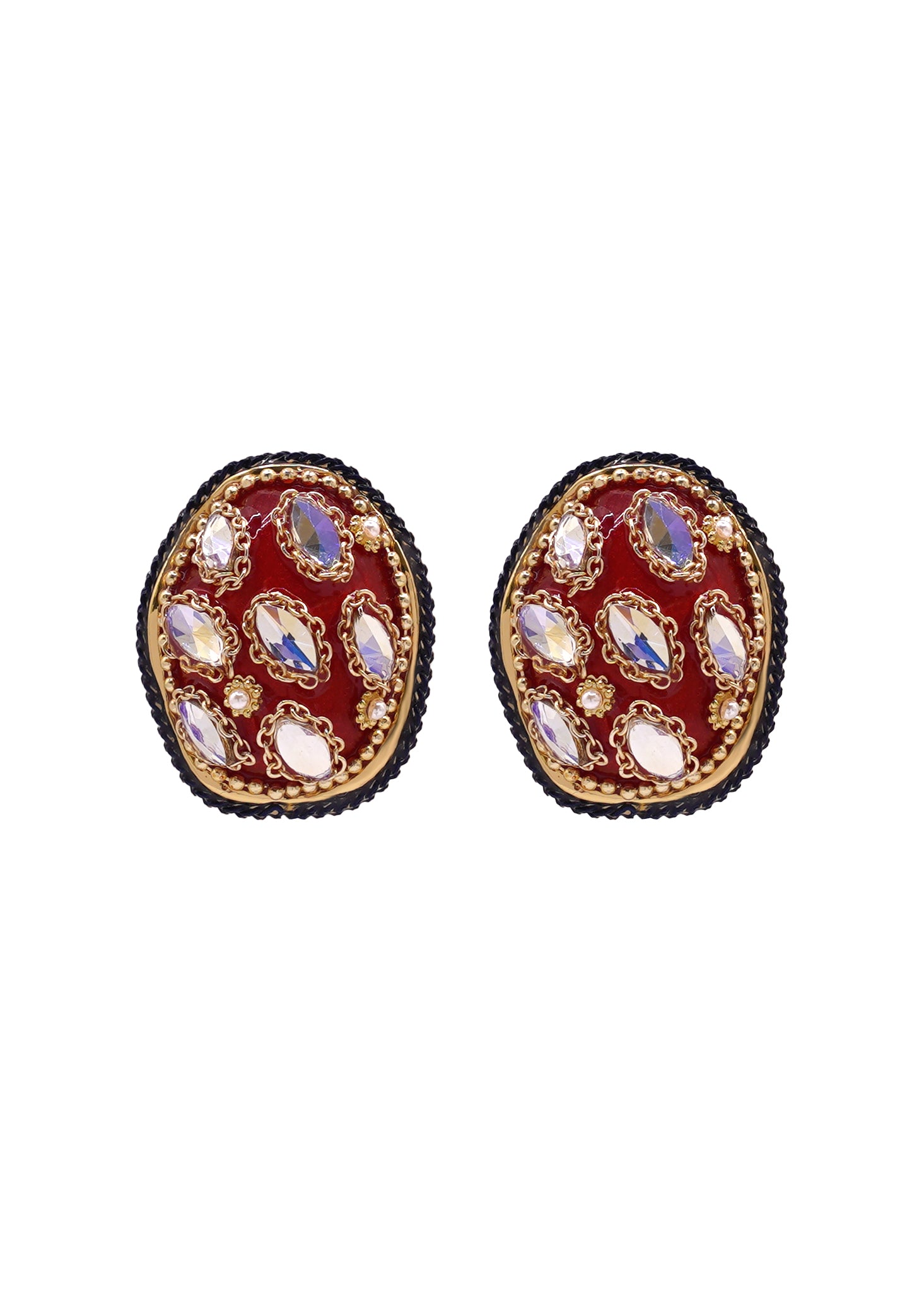 Regal Garnet Crystal Earrings
