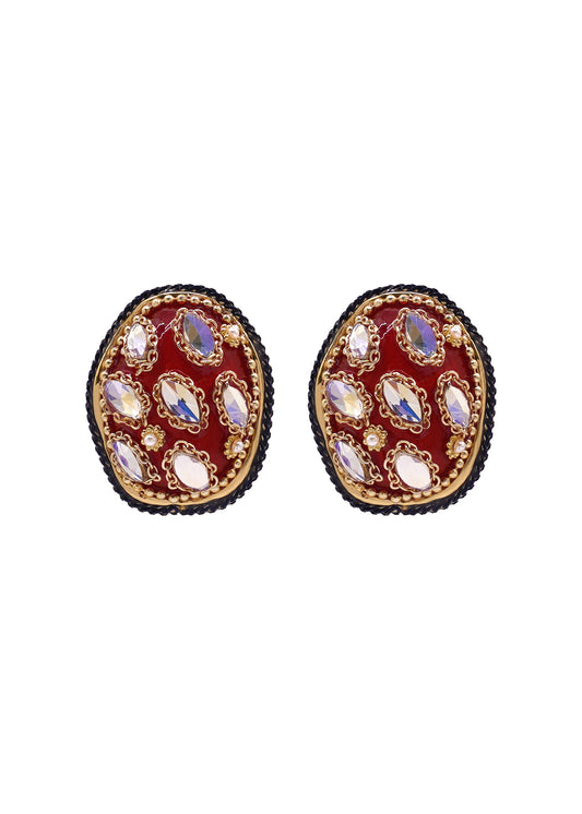 Regal Garnet Crystal Earrings