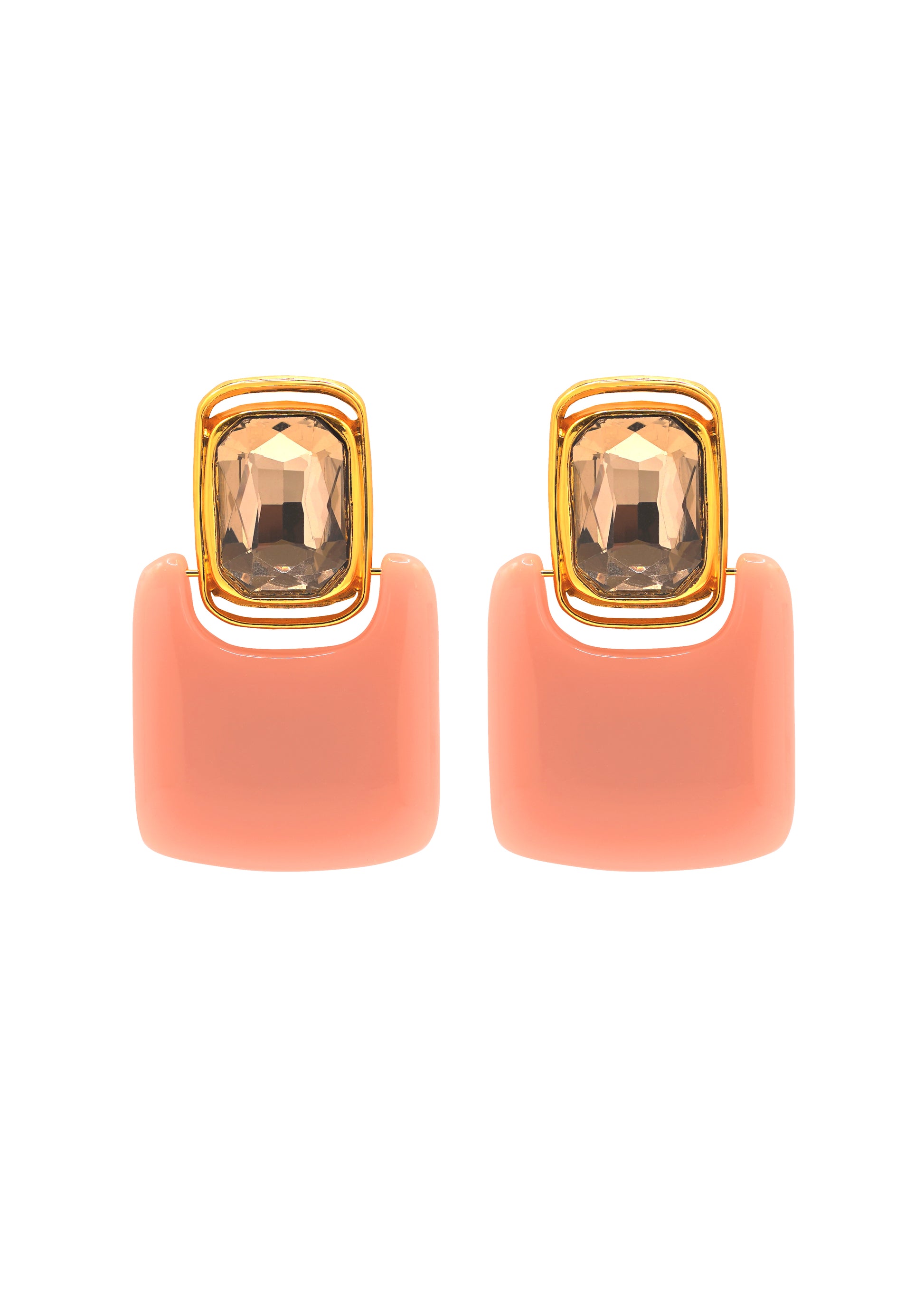 Peach Luxe Statement Earrings