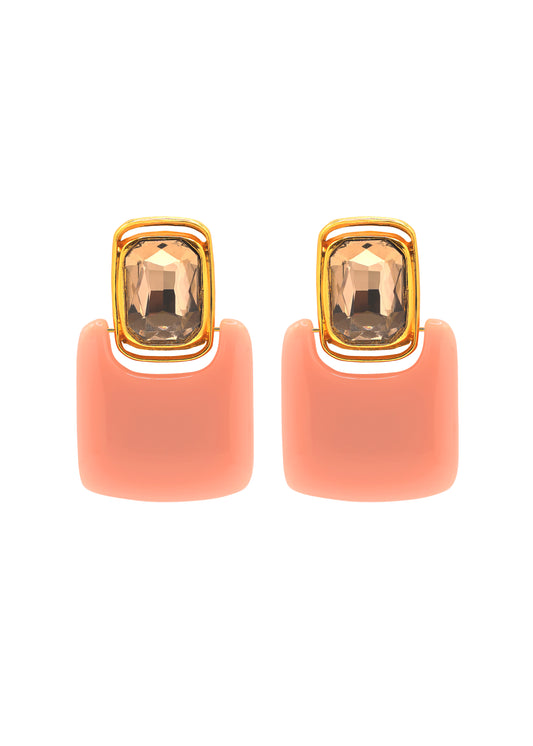 Peach Luxe Statement Earrings