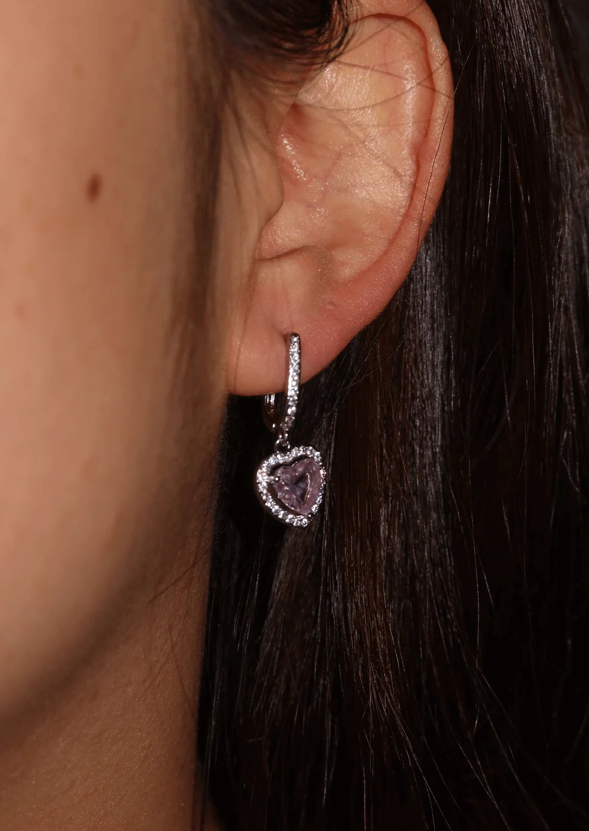 Love Sterling Diamond Earrings