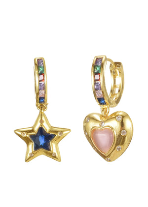 Heart and Star Earrings