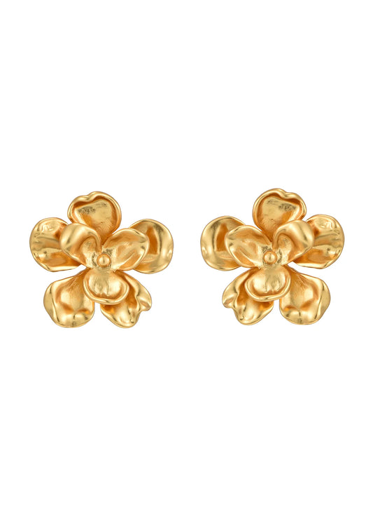 Lysandra Golden Flower Earrings