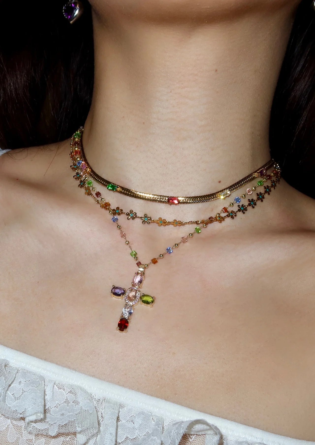 Blue Flowers Necklace