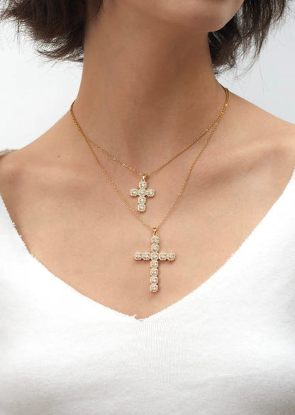 Scarlet Rose Gold Cross Necklace