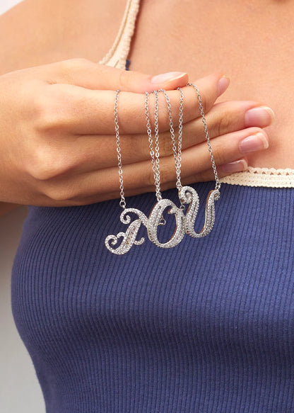 Alphabet Letter Gemstone Necklace