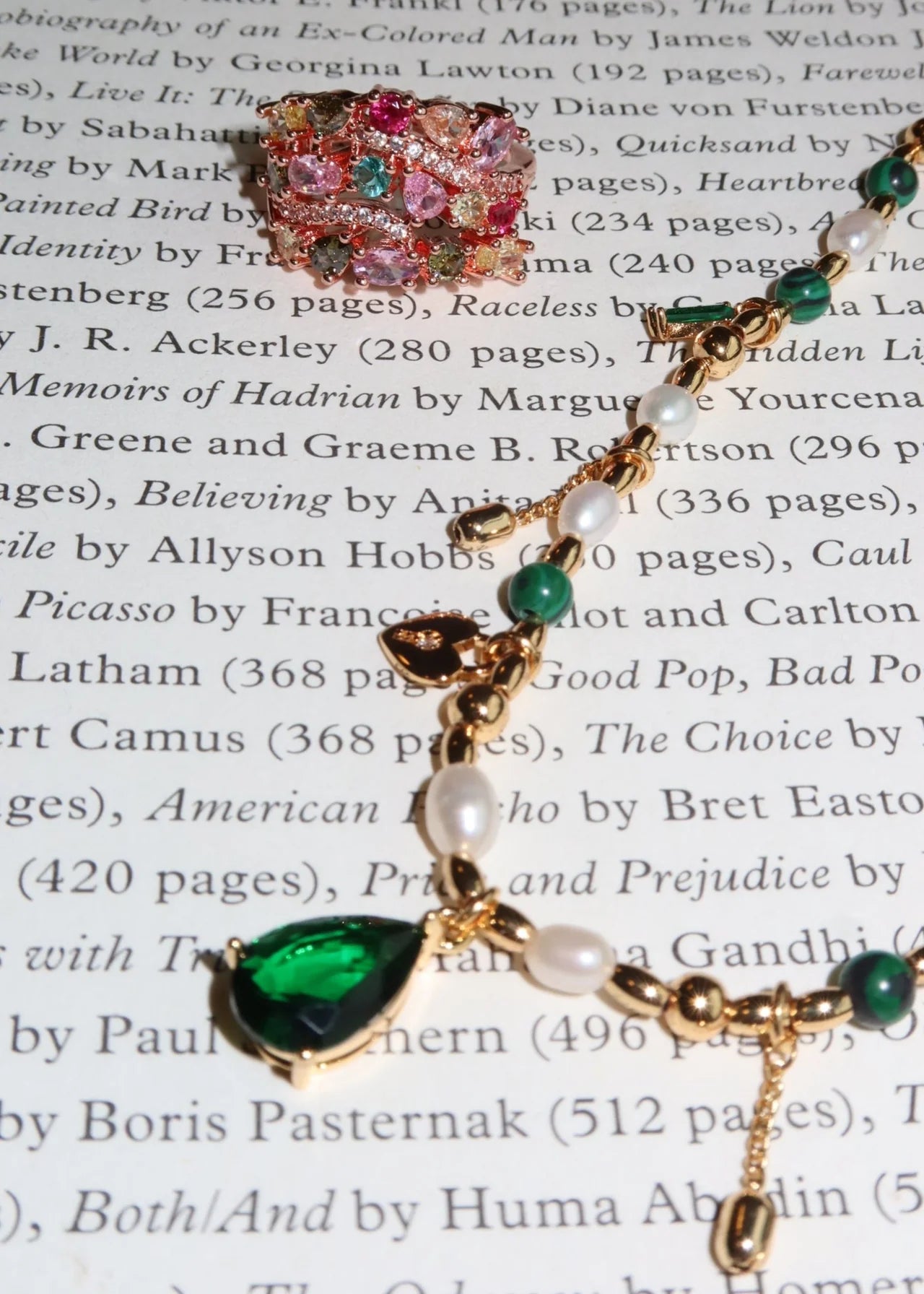 Green Romantic Golden Necklace