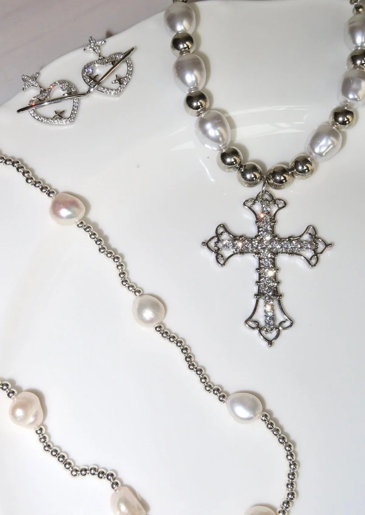 Pearl Cross Necklace