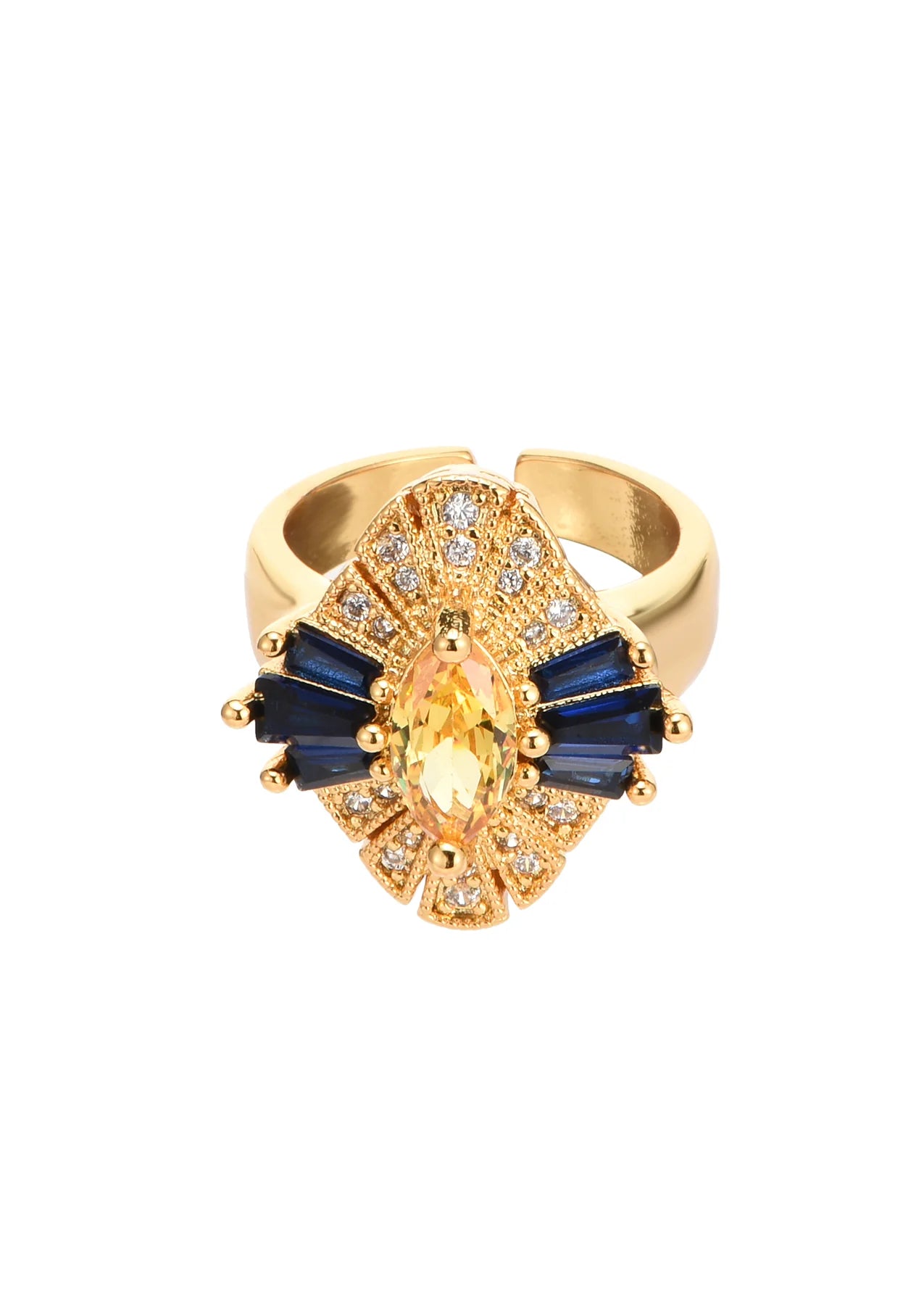 Glittering Yellow Vintage Ring