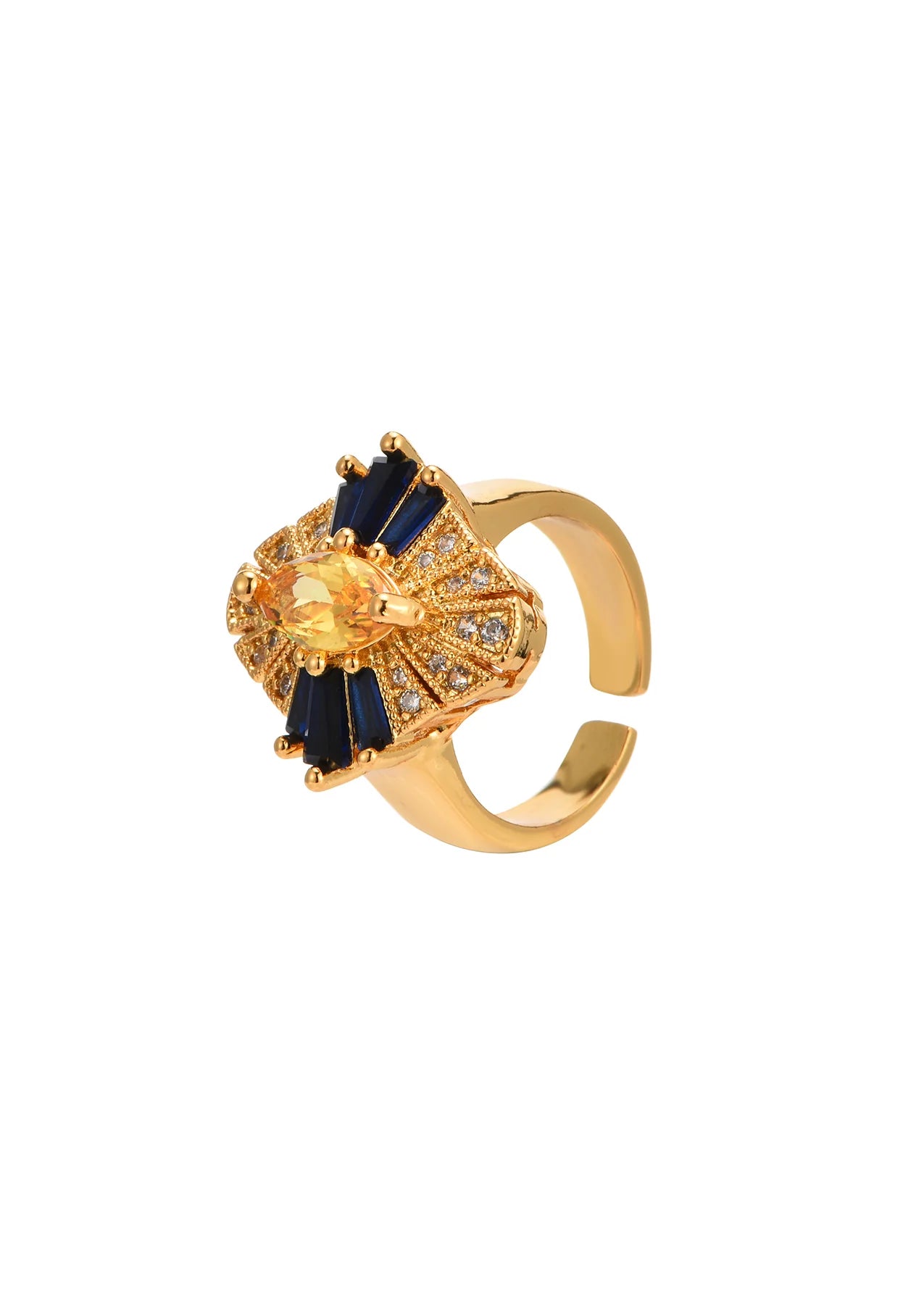 Glittering Yellow Vintage Ring