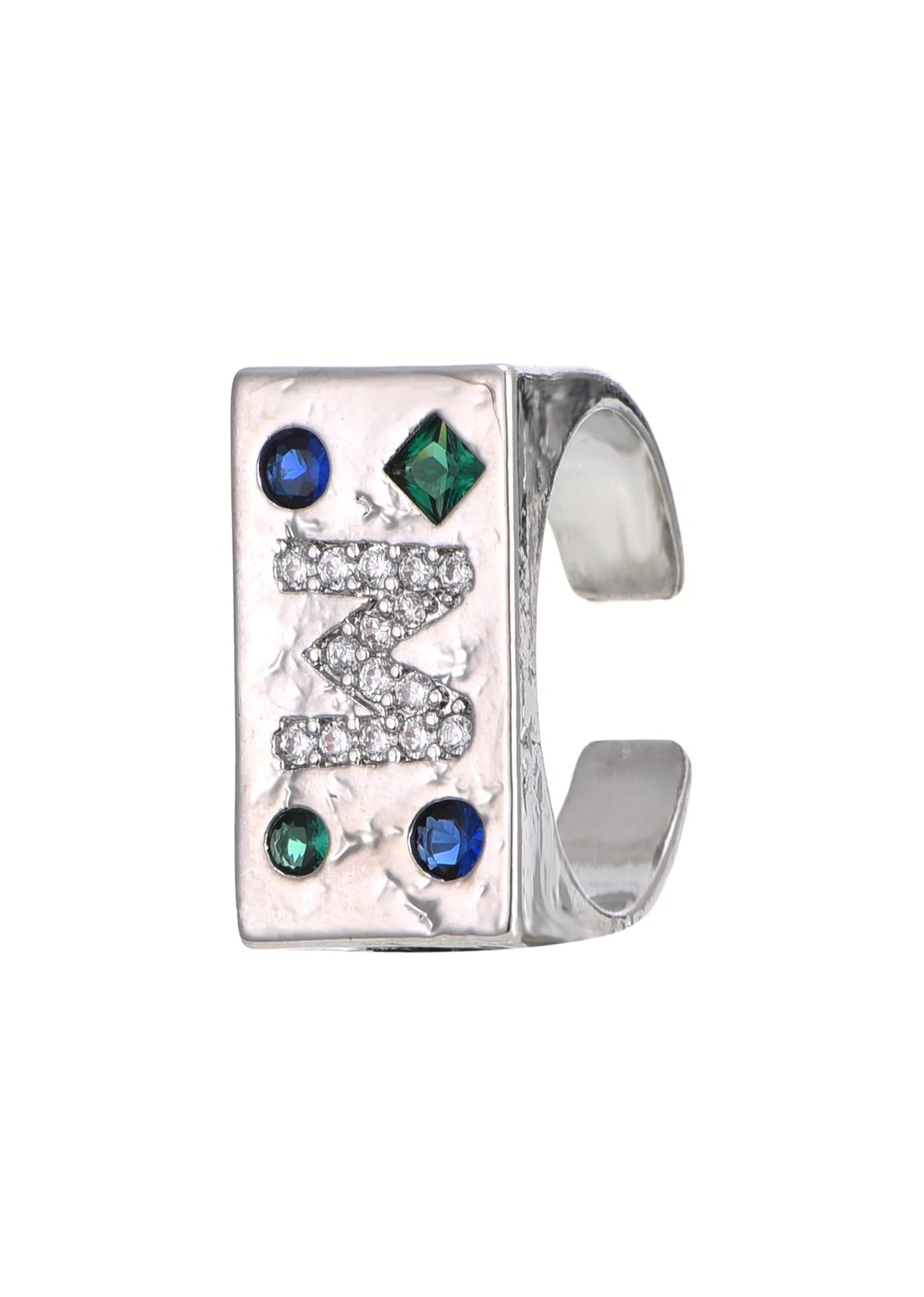 S Power Gemstone Silver Ring