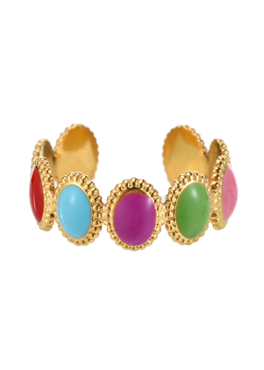 Amara Colorful Golden Ring