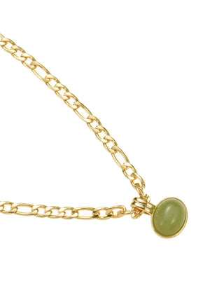 Golden Green Stone Necklace