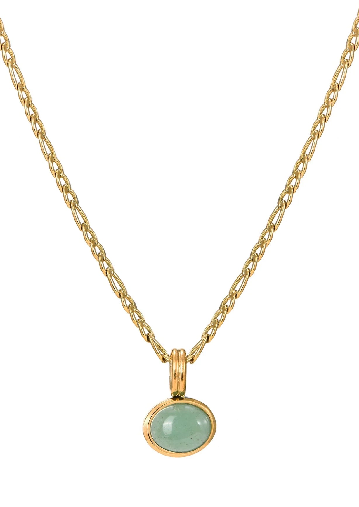 Golden Green Stone Necklace