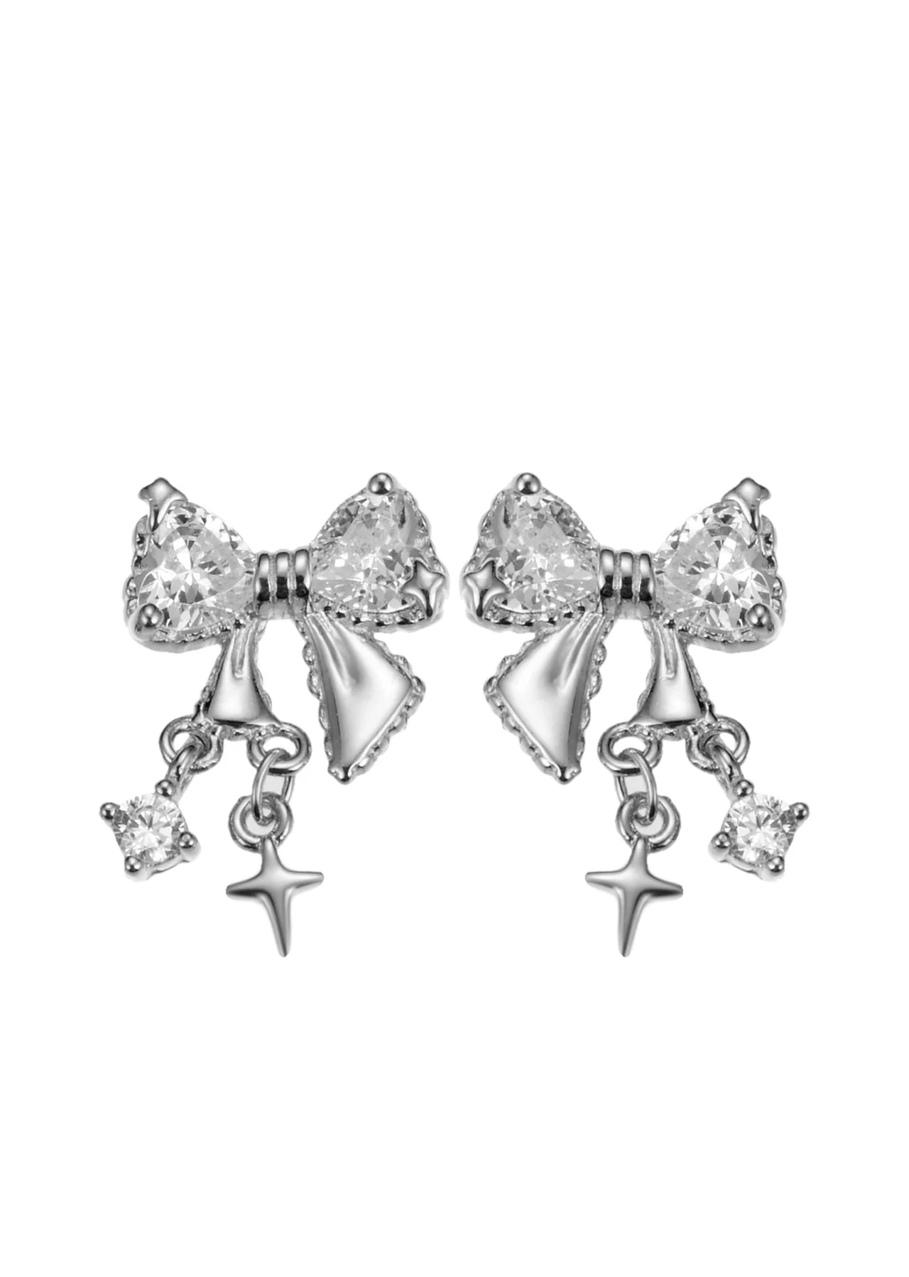 Bianca Silver Bow Earrings