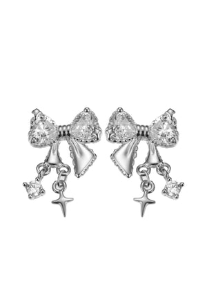 Bianca Silver Bow Earrings