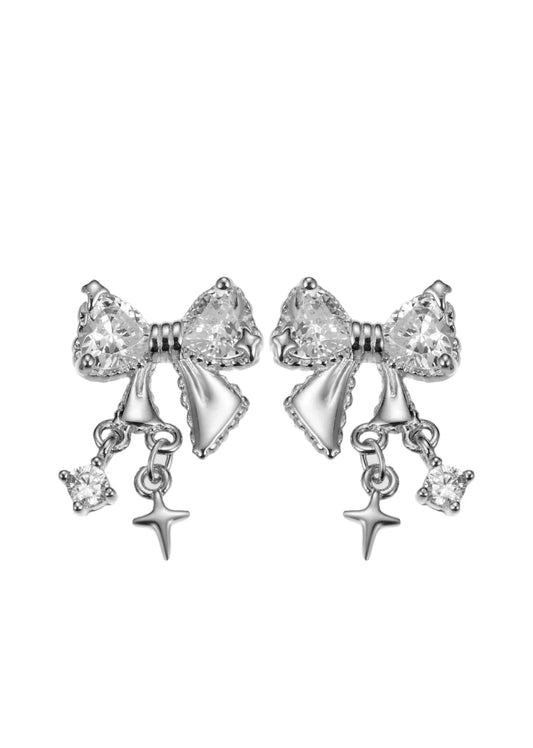 Bianca Silver Bow Earrings