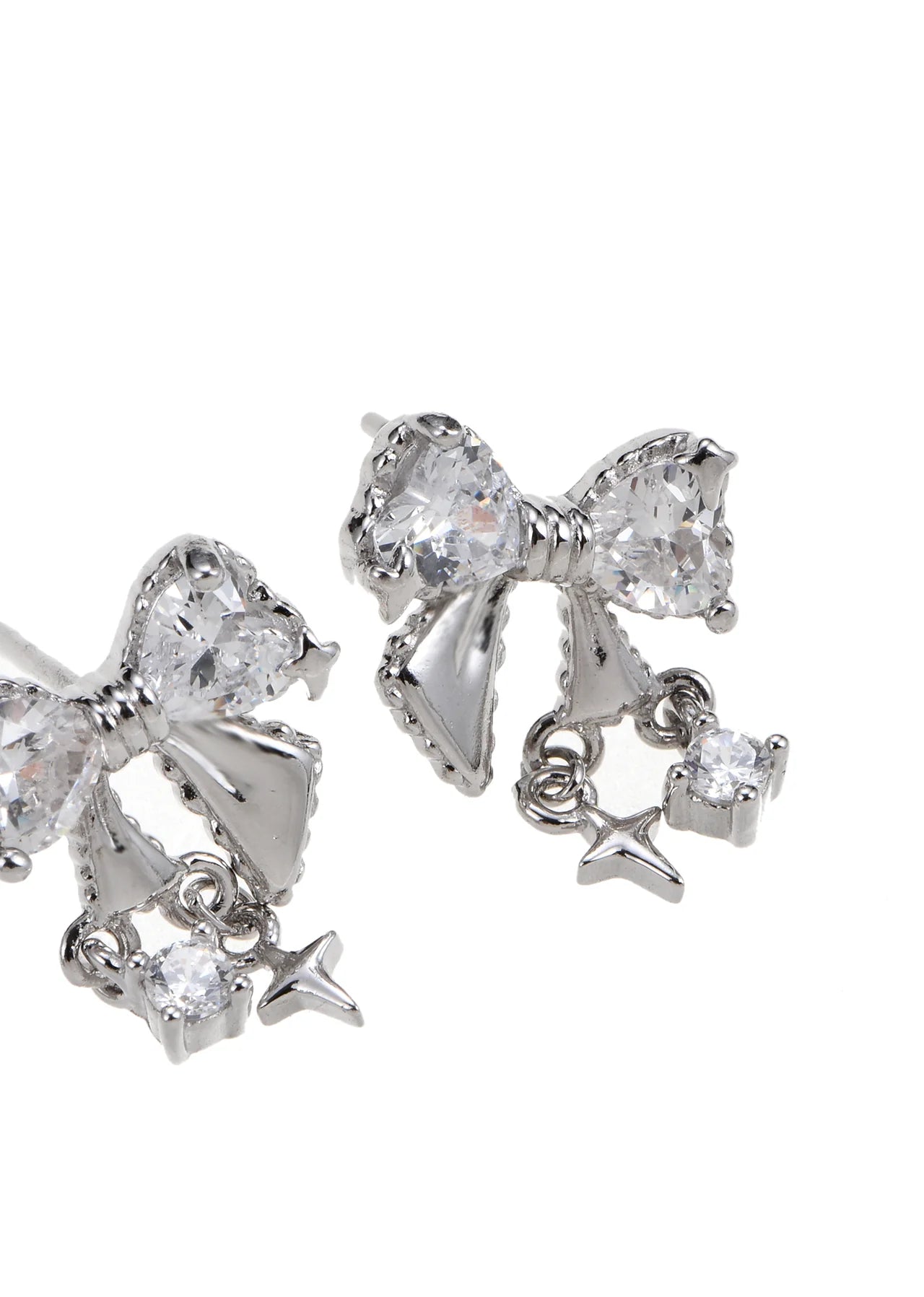 Bianca Silver Bow Earrings