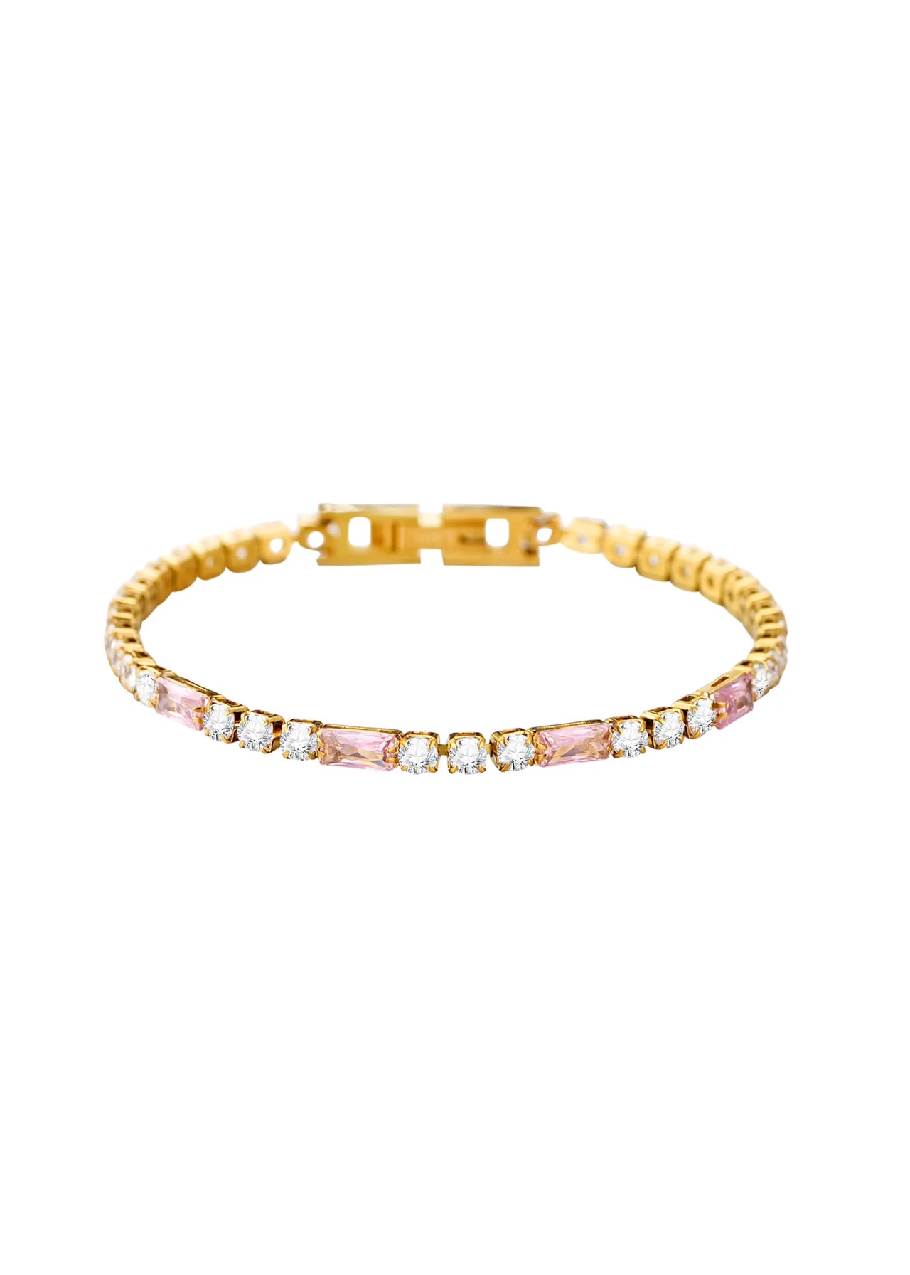 Pink Glittering Golden Bracelet
