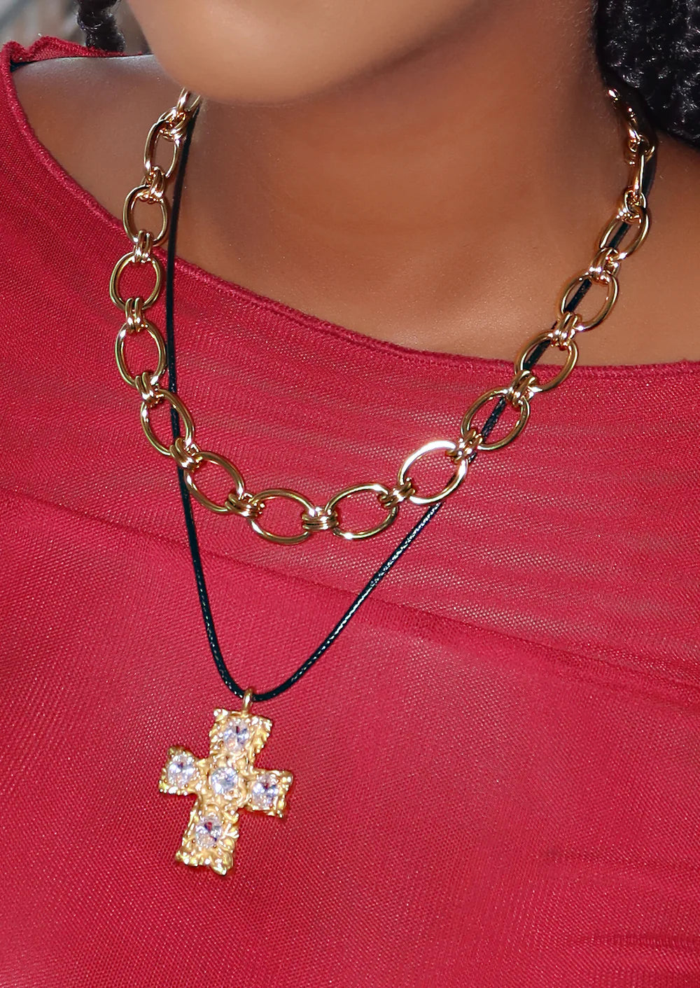 Brielle Golden Cross Necklace